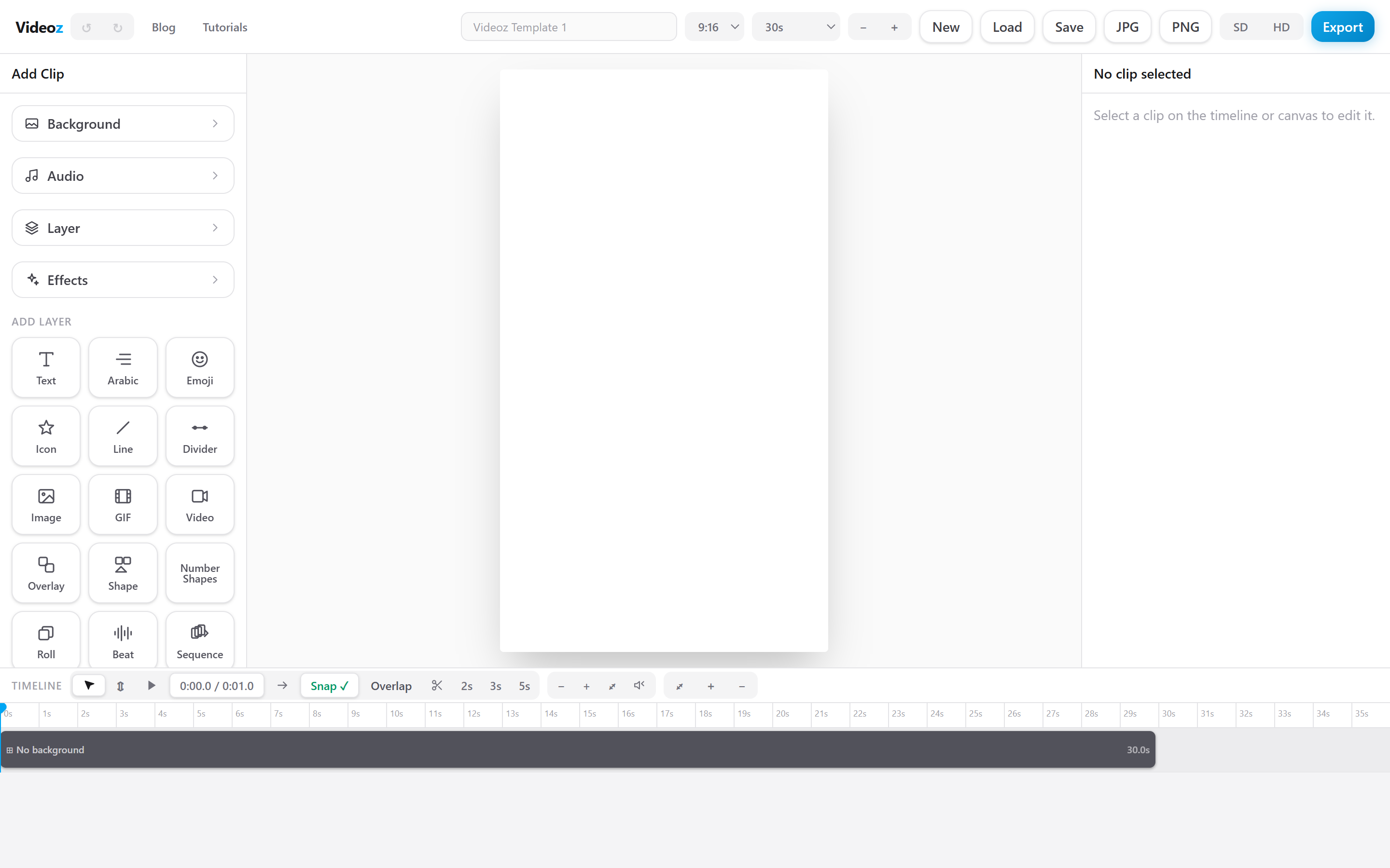 Full editor overview